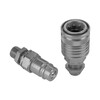 Push-to-connect coupling with poppet valve male tip QRC-HP-12-M-12LB-B-W66